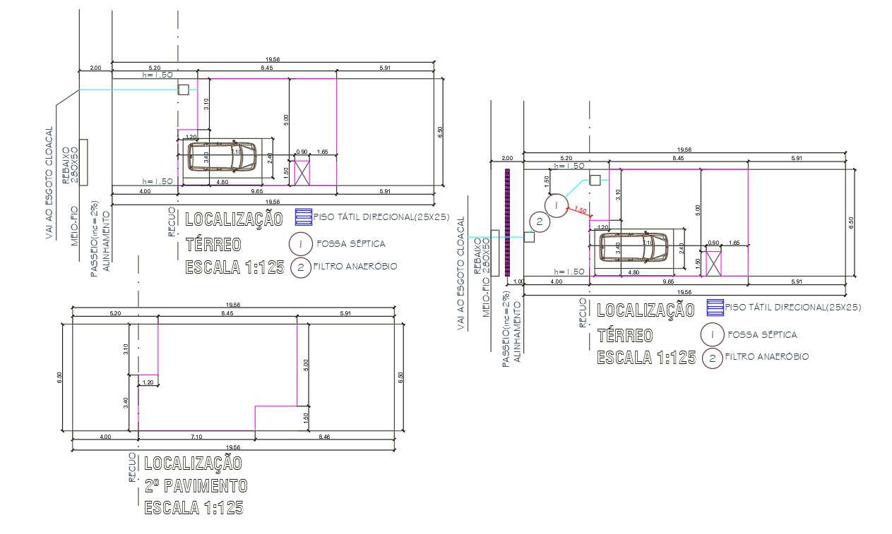 21 X 64 Feet House Plan Drawing DWG File