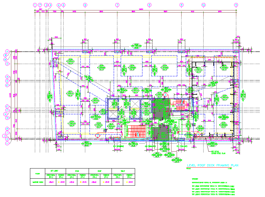 22nd level roof deck Framing Plan