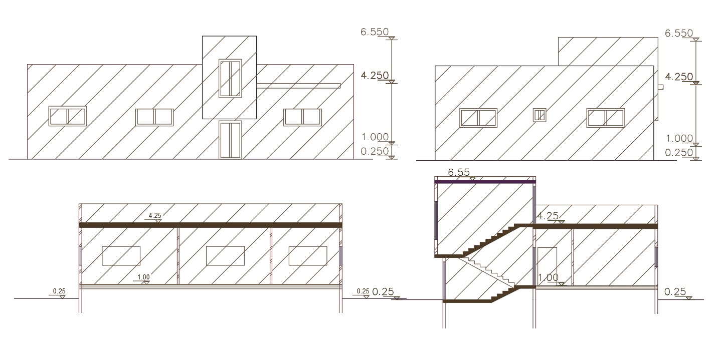 2400 Sq Ft House Building Design DWG File 