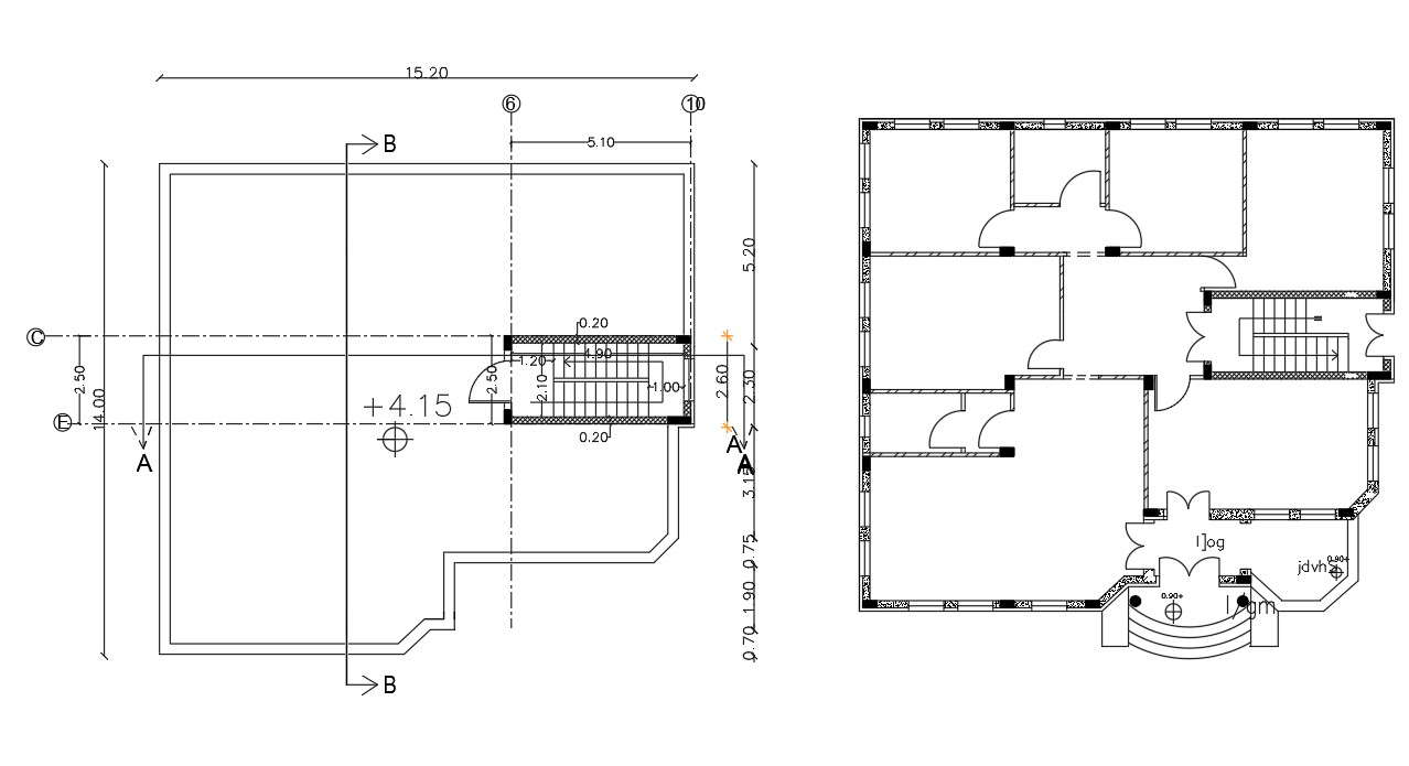 250 Square Yards House Ground floor Plan DWG