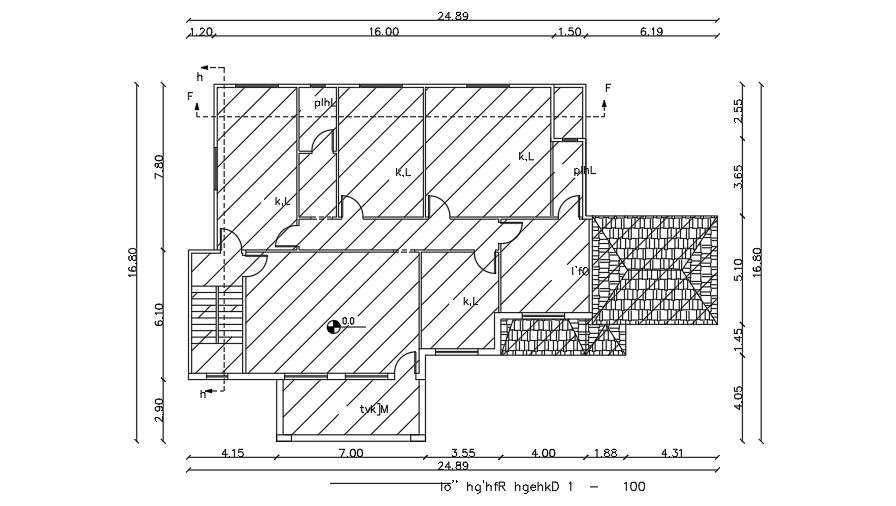25x17 Meter 5 BHK First Floor Bungalow Plan AutoCAD File