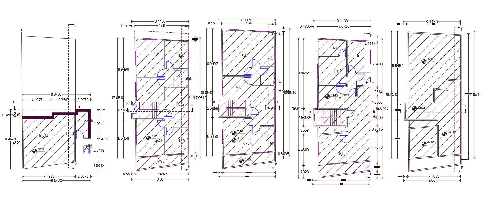 26 X 60 Feet Apartment Floor Plan Design DWG File