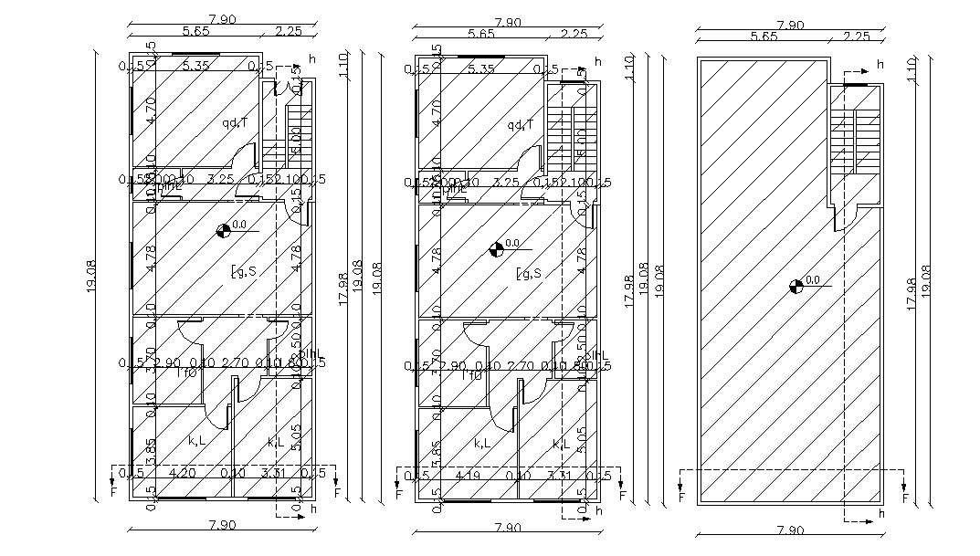 26' X 62' Two Storey House Plan DWG File
