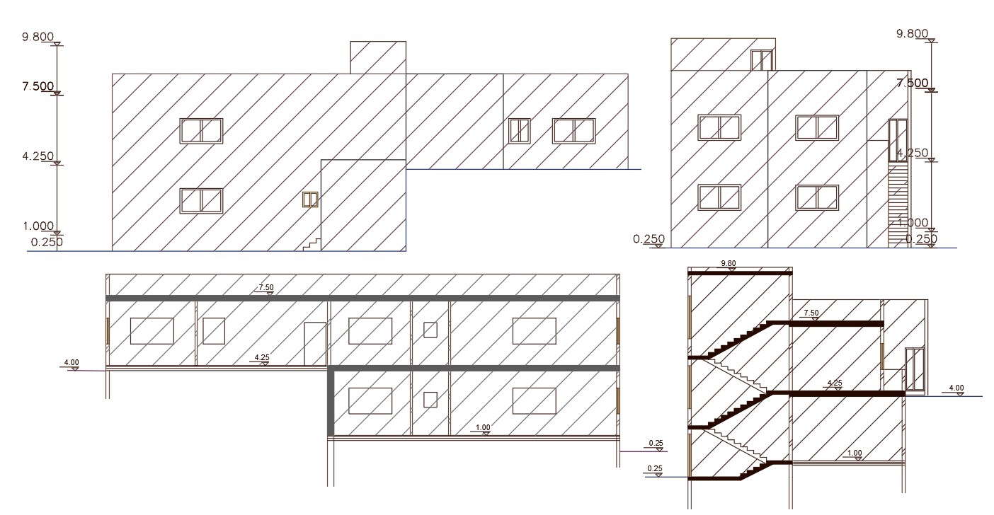 2800 Sq Ft House Building Design DWG File
