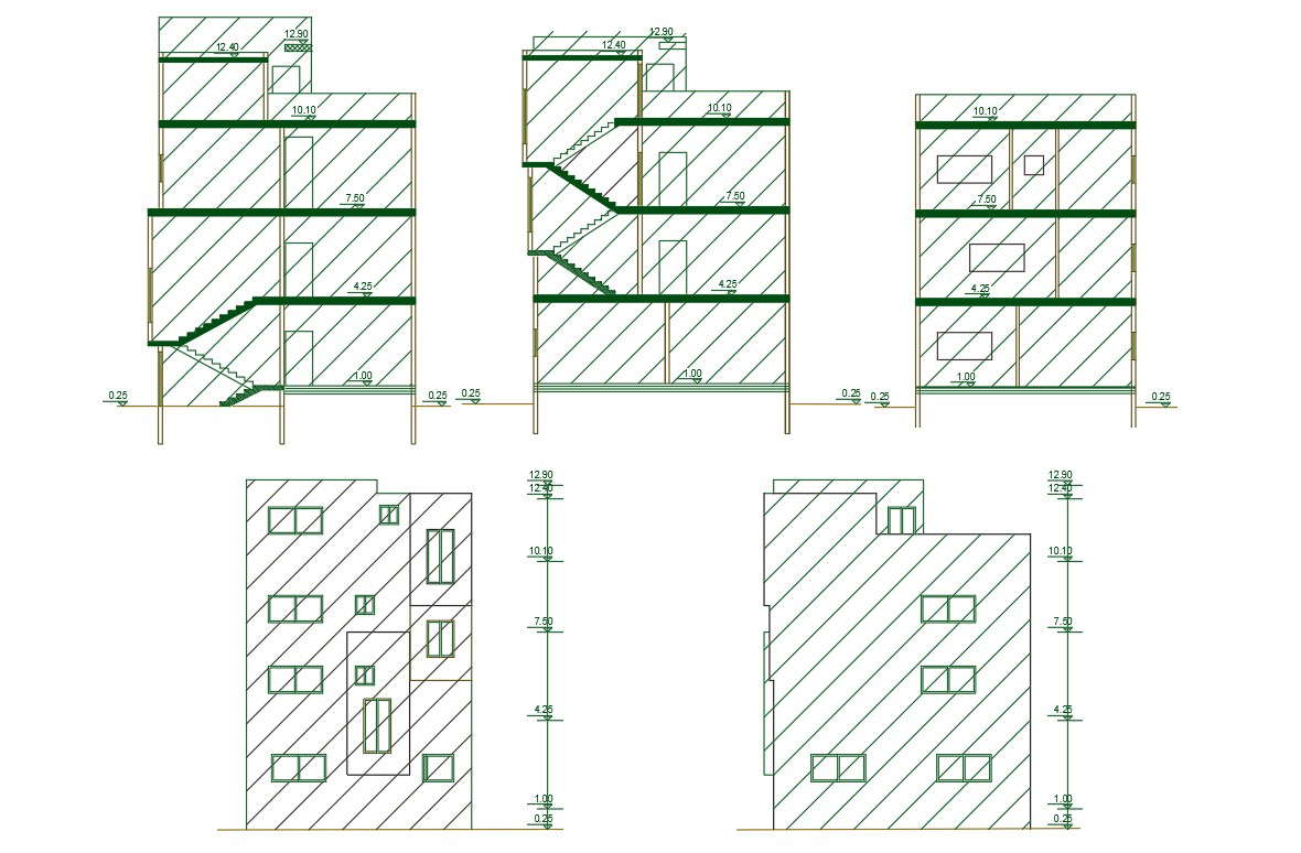 2 BHK Apartment Building Design CAD File