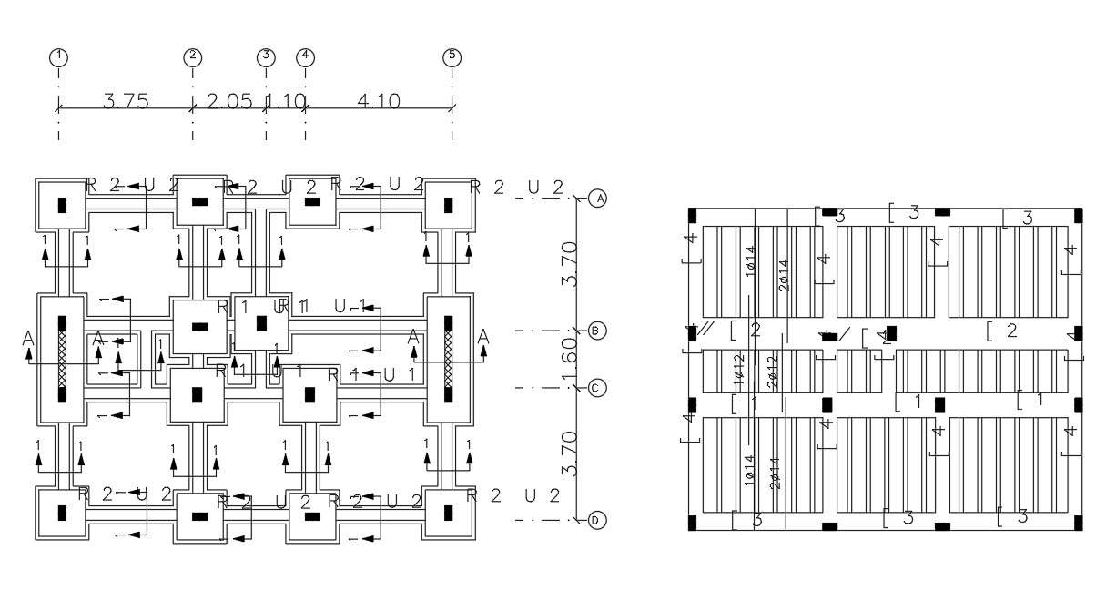 2 BHK House Foundation Plan And Slab Bar Structure Design