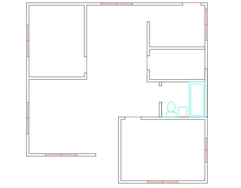 2BHK House plan rough layout AutoCAD DWG file.