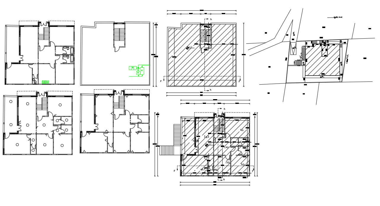 2 Bedroom House Plan With Site Pot Design DWG