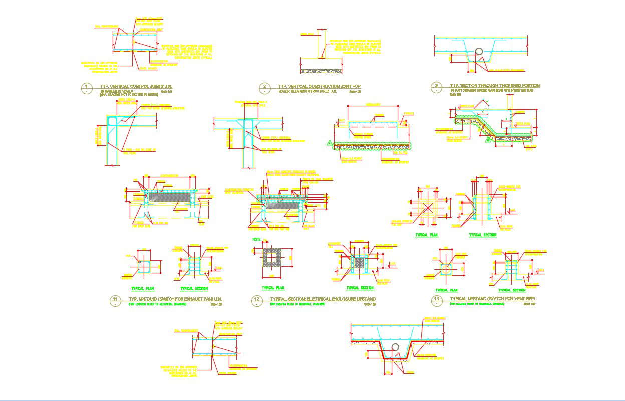 2D CAD Drawing Concrete Beam Design AutoCAD File 