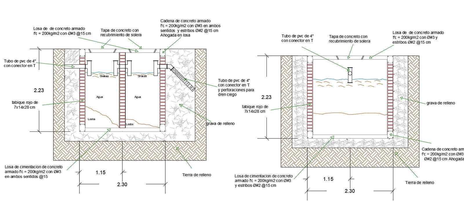 2D CAD Drawing RCC Water Tank Design With Reinforcement Bars AutoCAD 