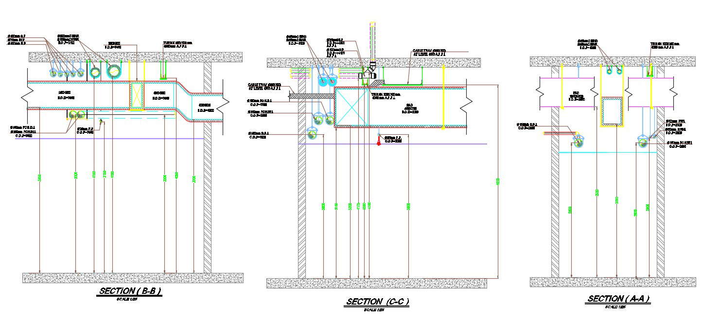2D Drawing Duct AC System DWG File 