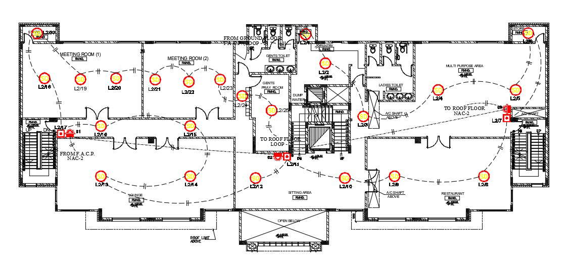 2D Drawing Office Electrical Layout DWG File 