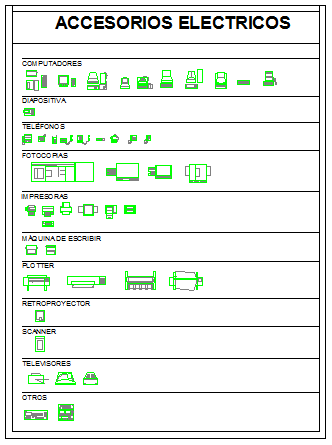 2D block design of electronic devices drawing