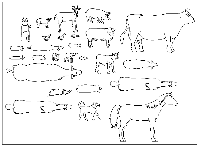 2D block of Animals block design drawing