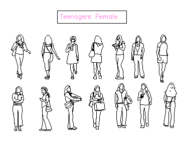 2D block of Teenagers Female
