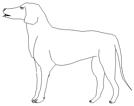 2D block of block dog drawing