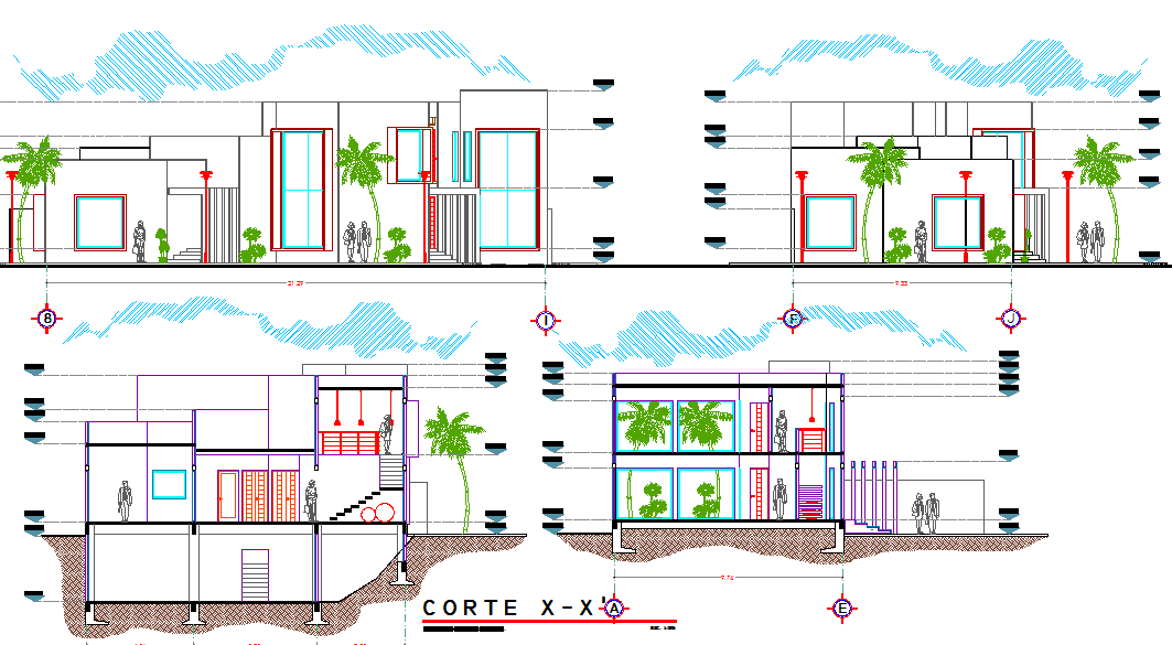 2D elevation details of a building