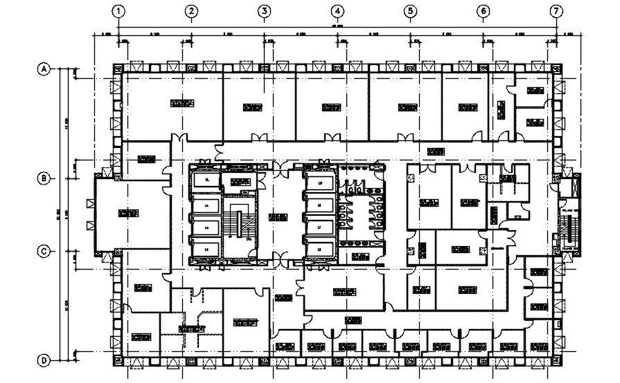 2D Autocad DWG drawing file has the floor plan of the hospital building.  Download the Auotcad 2D DWG drawing file.