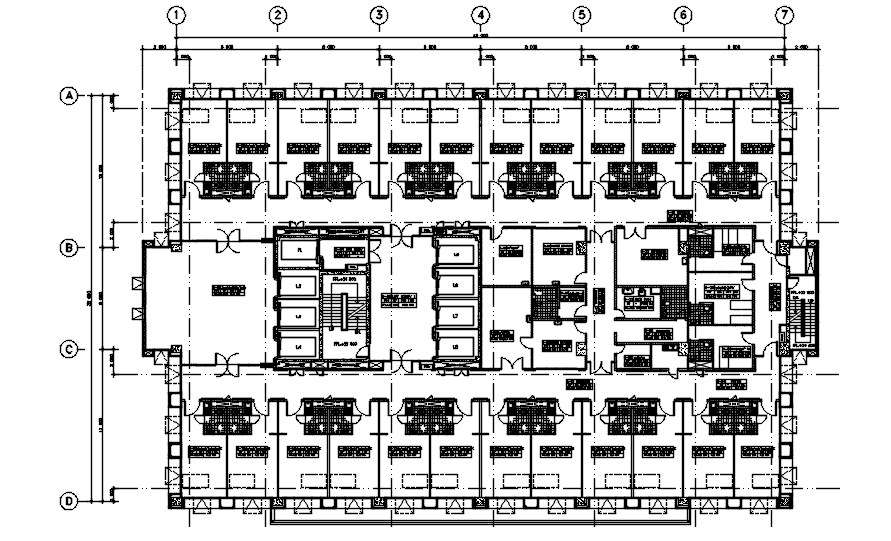   2D Autocad file shows the details of the floor plan of the hospital building. Download the Autocad DWG drawing file.