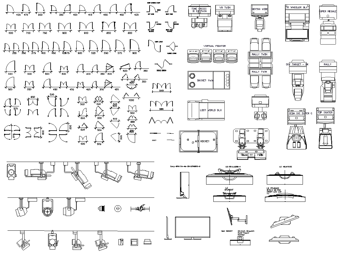 2D CAD Blocks of Fun Game Zone for Kids DWG AuroCAD file