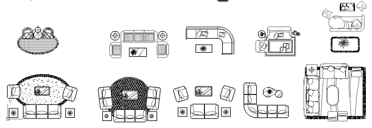 2D CAD Furniture Layouts for Interior Design Projects