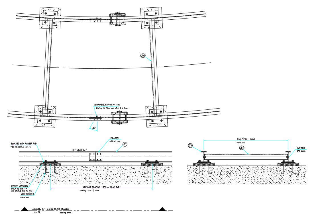 2D DWG Autocad Drawing file having the details of the revolving system, traveling wheel assembly layout. Download Autocad DWG file. 