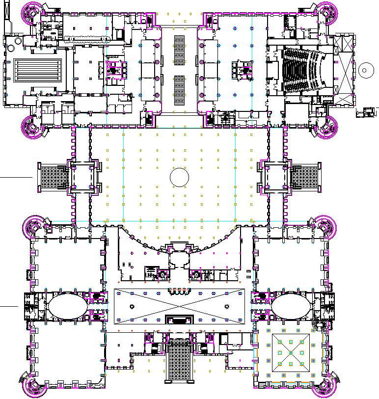 2D Floor plan of mall in detail AutoCAD drawing