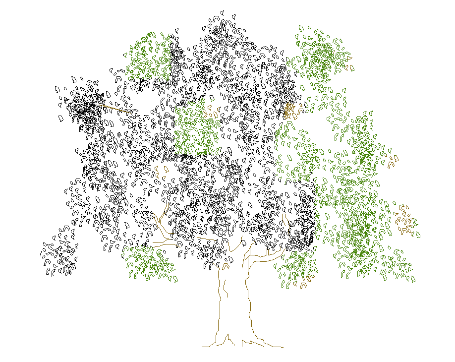 2D Tree plan is given in this Autocad drawing file. Download the Autocad model.