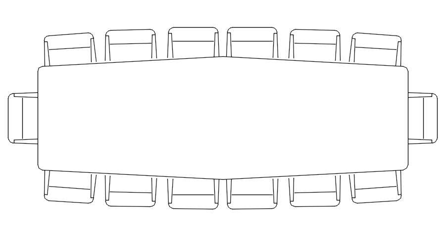2D block of conference table in AutoCAD drawing, dwg file, CAD file