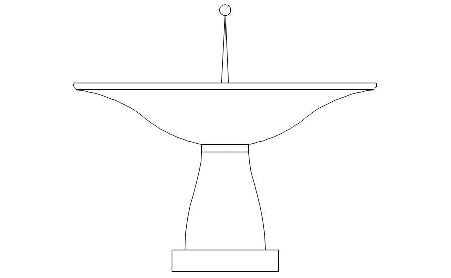 2D block of fountain in AutoCAD drawing, dwg file, CAD file