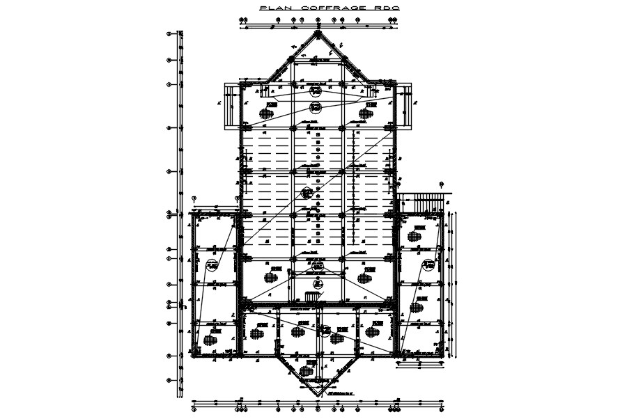 2D design of ground floor formwork details in AutoCAD drawing, CAD file, dwg file