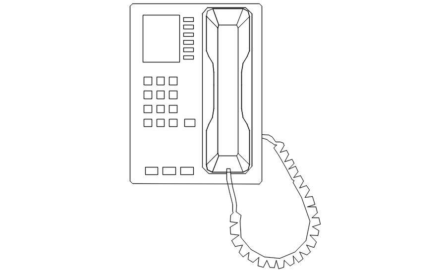 2D design of telephone in AutoCAD drawing, CAD file, dwg file