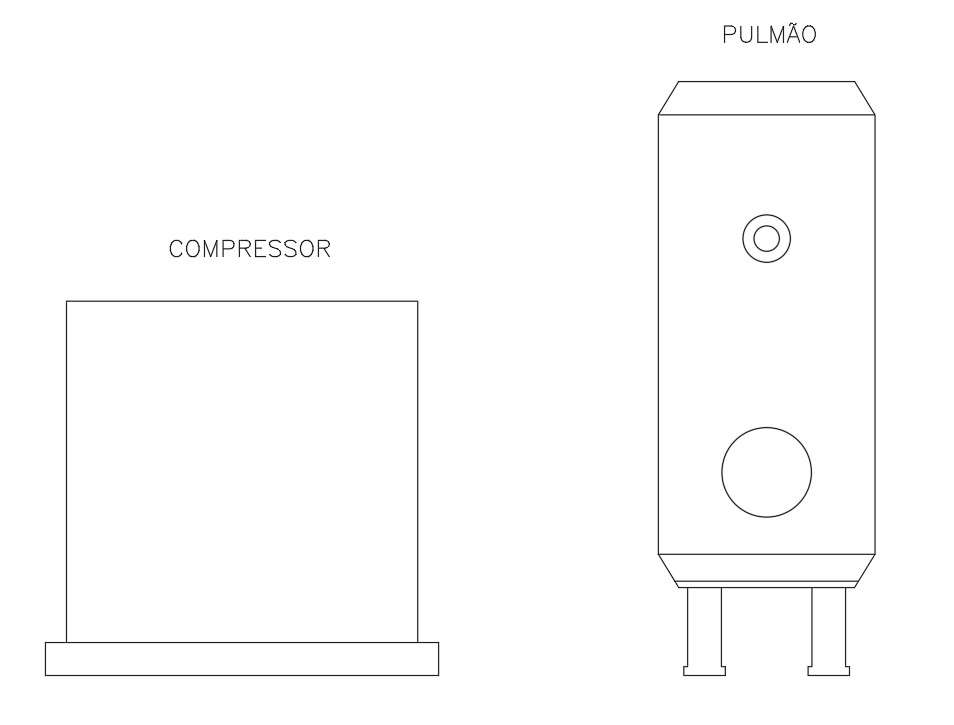 2D drawing of air compressor in AutoCAD, CAD file, dwg file