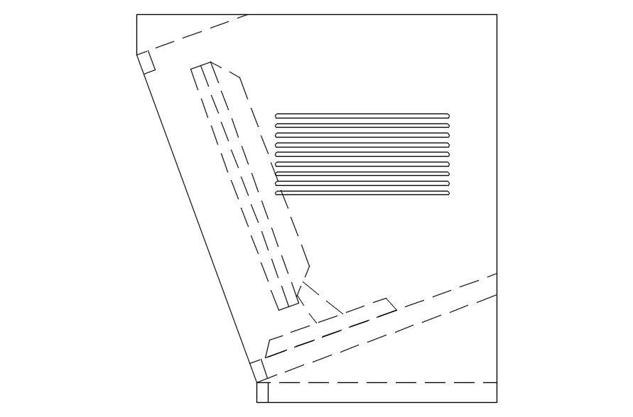2D drawing of computer monitor in detail, dwg file, CAD file