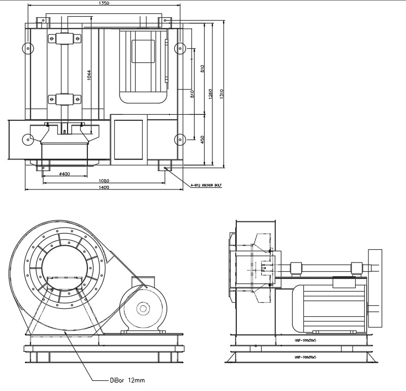 2D drawing of incinerator machine in AutoCAD, dwg file, CAD file