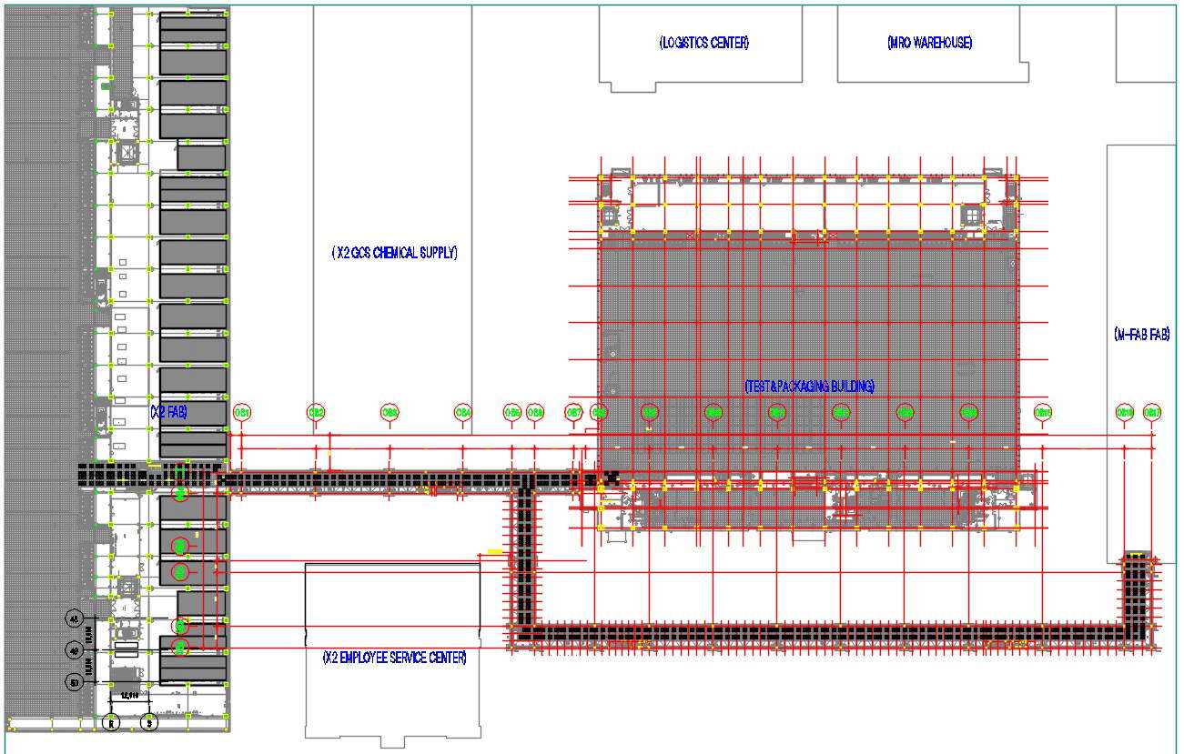 2D layout plan of the industrial plant in AutoCAD drawing, CAD file, dwg file