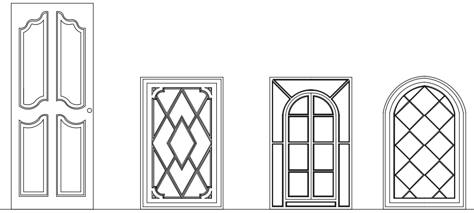 2D Main Door AutoCAD CAD Blocks Drawing in DWG Format