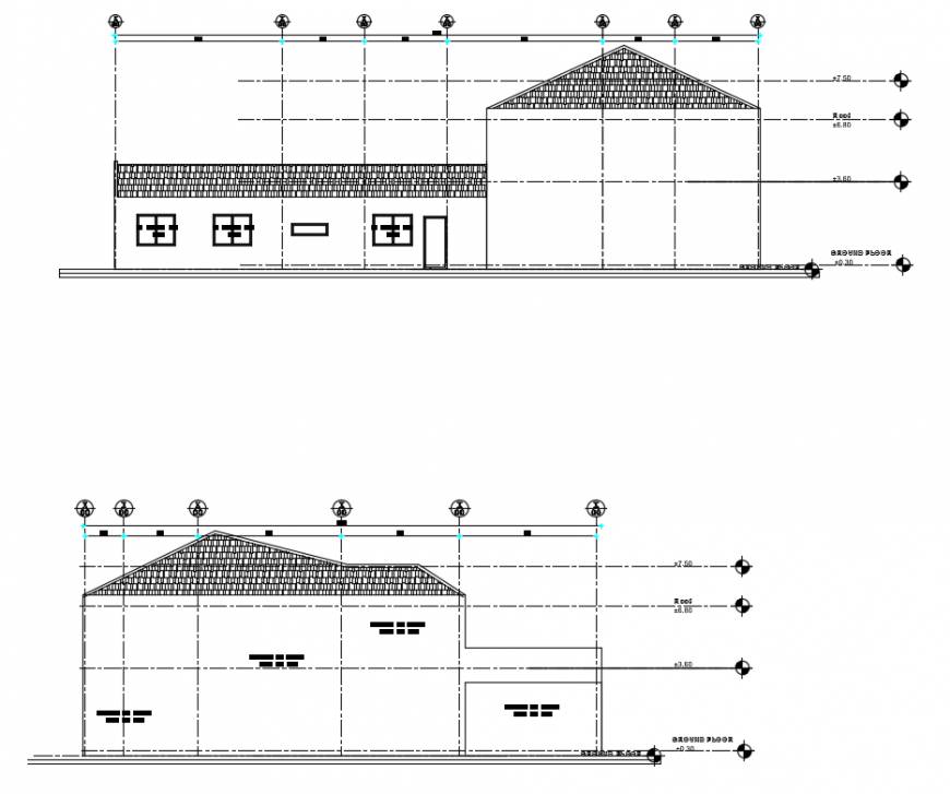 2 d cad drawing of back elevation auto cad software