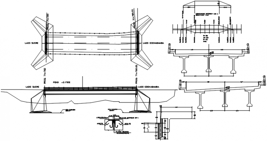2 d cad drawing of detailed punt Auto Cad software