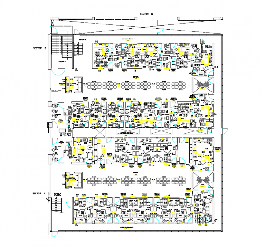 2 d cad drawing of hospital furniture layout  2  auto cad software