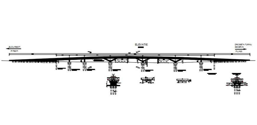 2 d cad drawing of overpass bridge  2 auto cad software