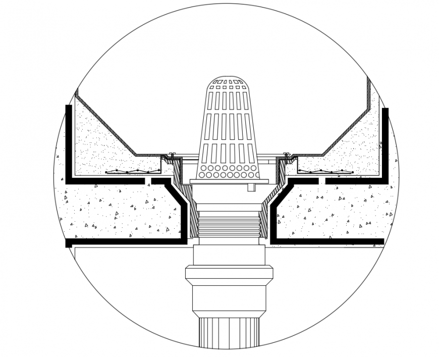 2 d cad drawing of parabolic funnel auto cad software