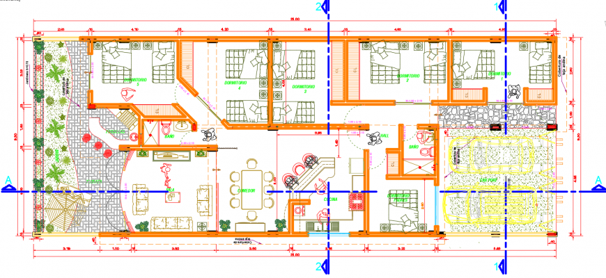 2 d cad drawing of third-floor plan Auto Cad software