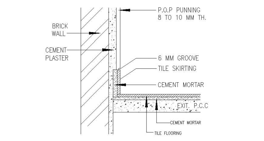 2 d cad drawing of wall section Auto Cad software