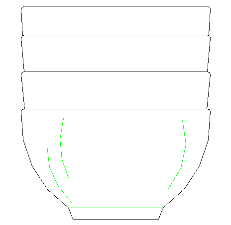 2d cad block view of flower pot design dwg file