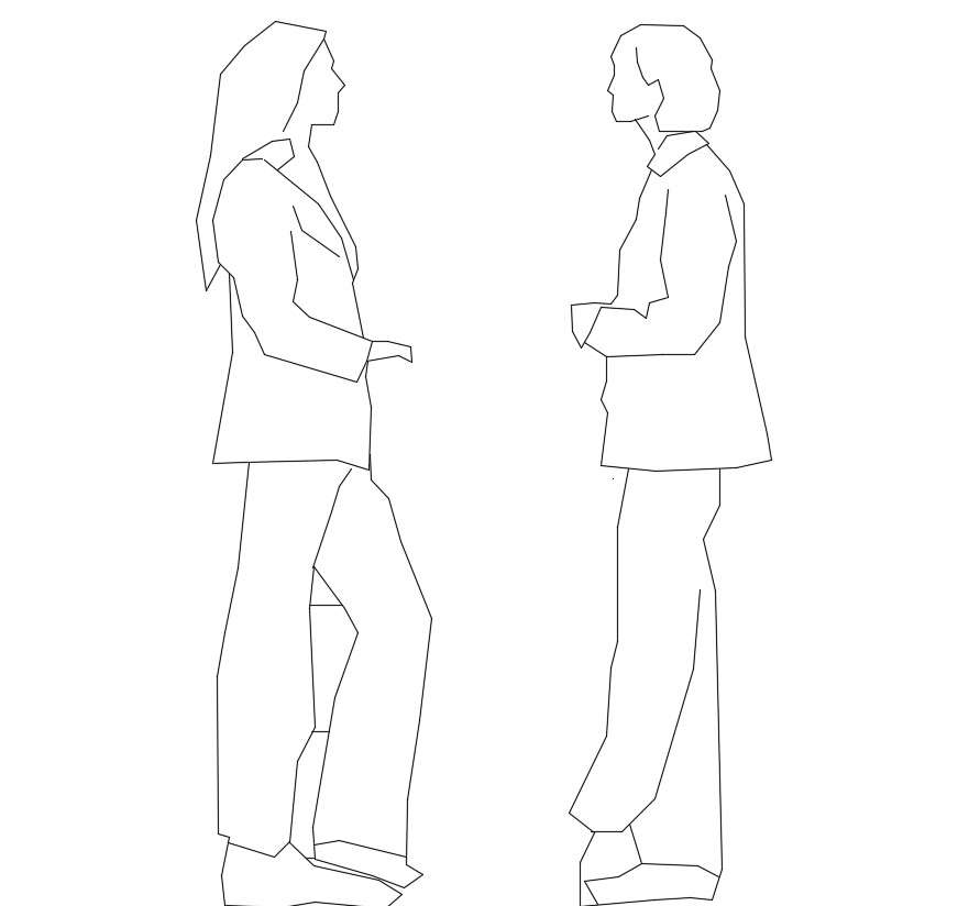 2d cad file of human blocks
