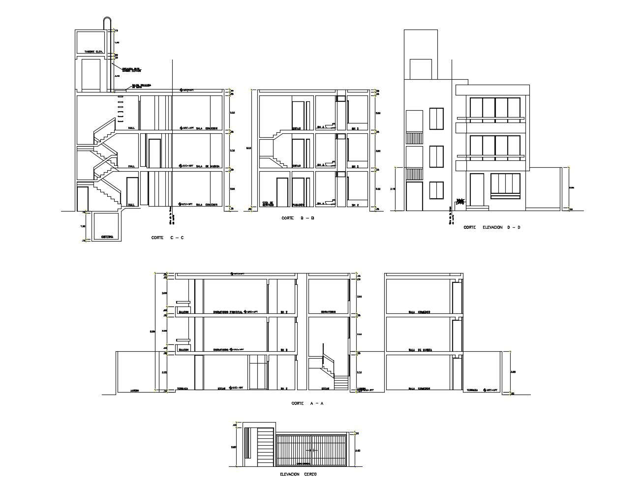 Commercial building design in AutoCAD file