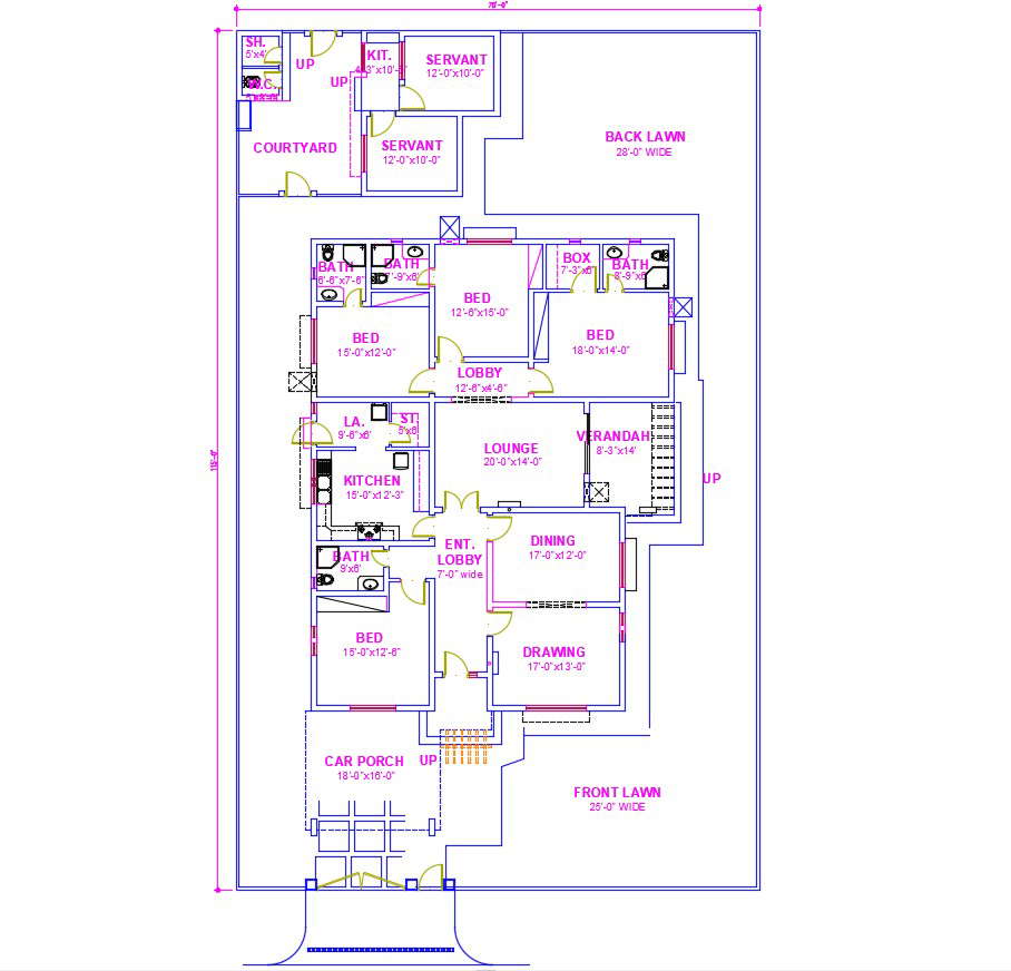 2d house plan in autocad 