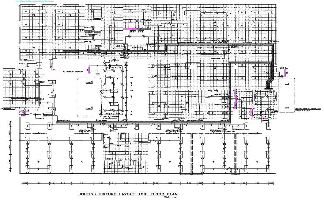 2d Ceiling Lighting Fixture Floor Plan CAD Drawing DWG File