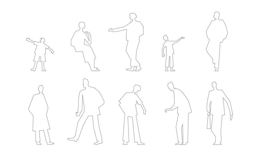 2d People AutoCAD Blocks Free Download 
